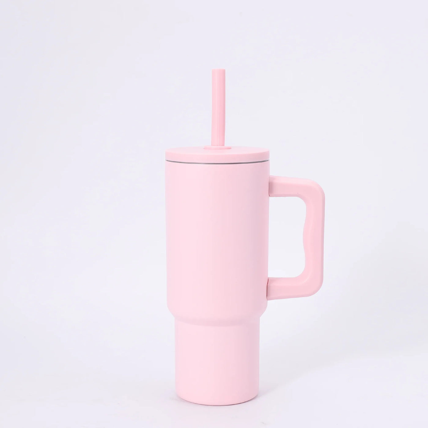 24OZ Car Thermos Cup With Straw Handle,Double Stainless Steel Flasks,Large Capacity Drinkware,Outdoor Ice Bullock Water Bottle - Fullshopping