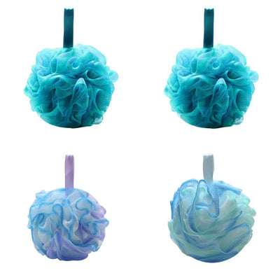 4PCS Exfoliating Bath Sponge Set Bath Shower Loofah Sponge for Women and Men Soft Bath Mesh Shower Ball Gentle SPA Body Scrubber - Fullshopping