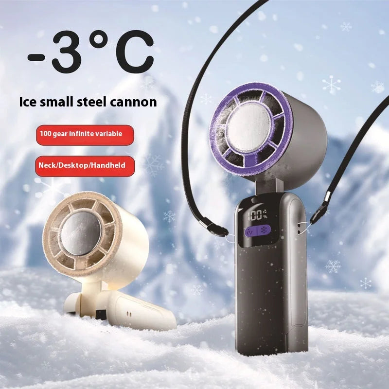 New handheld cooling fan with 100 levels of cooling and folding, portable turbo fan fan - Fullshopping