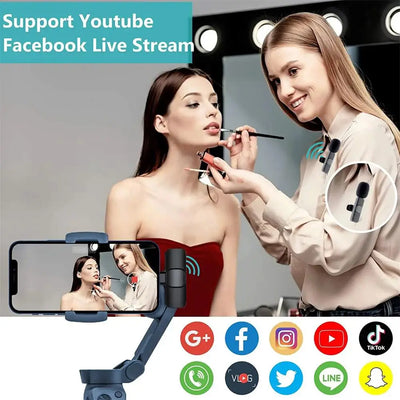 Wireless Lavalier Microphone Mini Portable Audio Video Recording Mic for iPhone Android Live Broadcast Gaming - Fullshopping