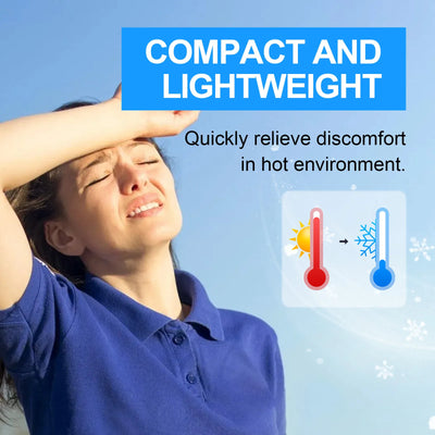 Turbo Fan Portable Hand Fan Mini USB Rechargeable Fan Ice Cooling Fan Handheld Turbo Fan Small Pocket Fan with Digital Display - Fullshopping