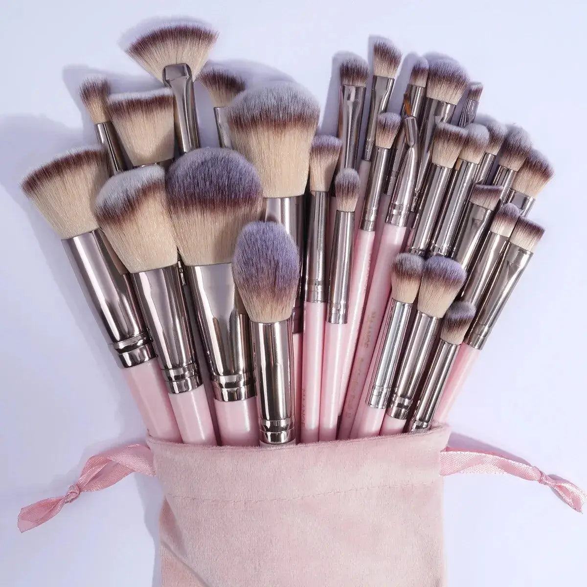 MAANGE 30pcs Professional Makeup Brush Set Foundation Concealers Eye Shadows Powder Blush Blending Brushes Beauty Tools with Bag - Fullshopping