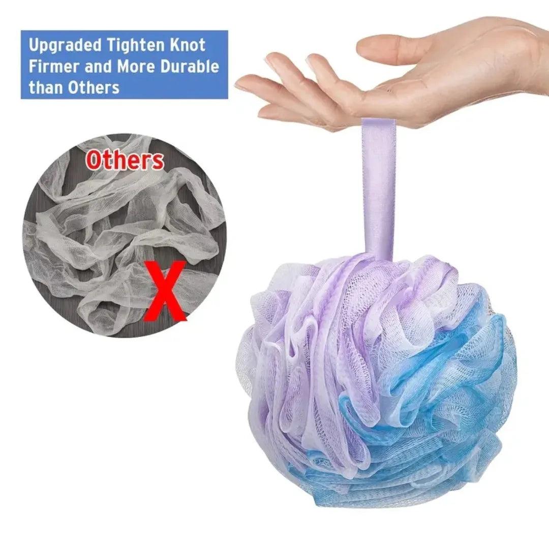 4PCS Exfoliating Bath Sponge Set Bath Shower Loofah Sponge for Women and Men Soft Bath Mesh Shower Ball Gentle SPA Body Scrubber - Fullshopping