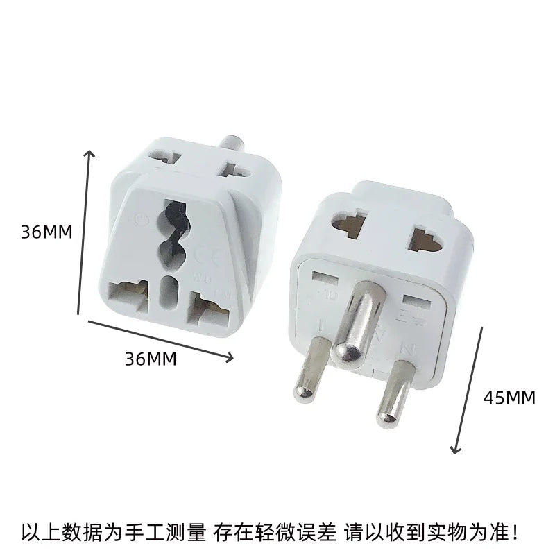2 in 1 South Africa ZA India IN Plug Adapter Universal Converter Travel Power Plug 3 pins round AC adaptor Plug Type D - Fullshopping