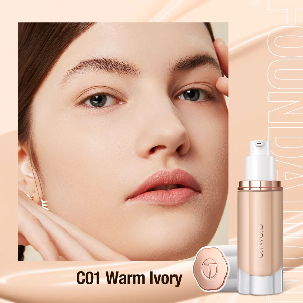 O.TWO.O 30ml Liquid Foundation Oil-control High Coverage Makeup Base Cream SPF30 Waterpoof Concealer Makeup Face Foundation - Fullshopping
