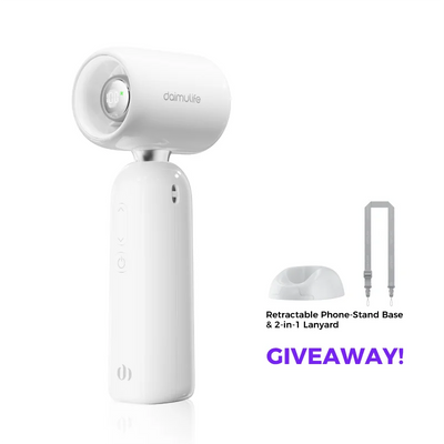 High Speed Handheld Fan 1-100 Stepless Speed Adjustment, Portable Turbo Fan 3 IN 1 Rechargeable Fans 90° Foldable ﻿ - Fullshopping