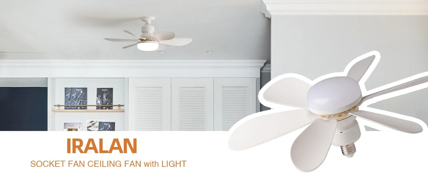 LED 40W ceiling fan light E27 with remote control for dimming, suitable for living room, study, household use, 85-265V - Fullshopping