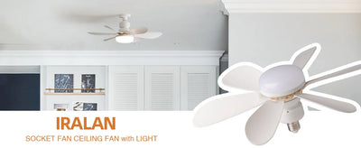 LED 40W ceiling fan light E27 with remote control for dimming, suitable for living room, study, household use, 85-265V - Fullshopping