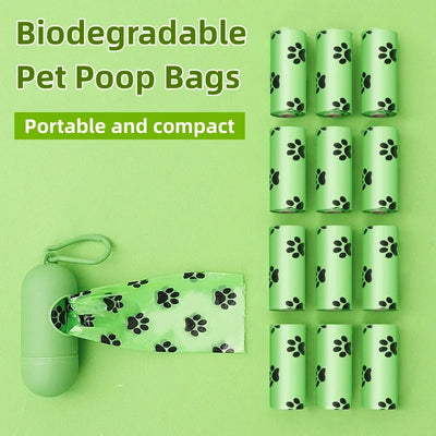 New Pet Biodegradable Trash Bag Dog Poop Bags Bulk Biobase Scented Poo Bag Degradable Cat Waste Bags Dog Poop Dispenser Gifts - Fullshopping