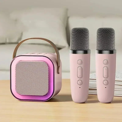 K12 Wireless Bluetooth Speaker Multifunction with 2 Microphone RGB Portable Music Player Karaoke Machine for Child Home Gift - Fullshopping