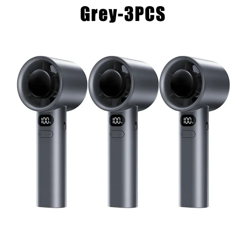 Portable USB Rechargeable Turbo Fan Mini Handheld Display Readout Fan for Outdoor Use Perfect Gift for Kids Car & Girlfriend - Fullshopping