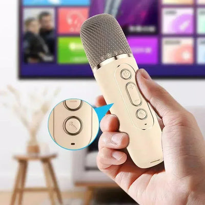 K12 Wireless Bluetooth Speaker Multifunction with 2 Microphone RGB Portable Music Player Karaoke Machine for Child Home Gift - Fullshopping
