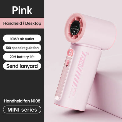New Portable Turbo Small Air Cannon Handheld Fan 100 Wind Speeds Adjustable Mini Electric Fan USB Charging Fan Outdoor Mini Fan - Fullshopping