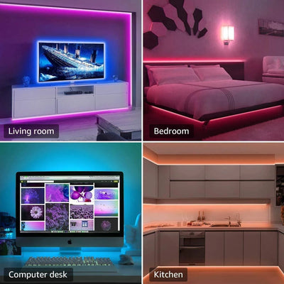 10m 20m Led Strip Lights with 44 Key Remote Control RGB Tape Led Wall Room for Home Bedroom Party Decor TV Backlight - Fullshopping