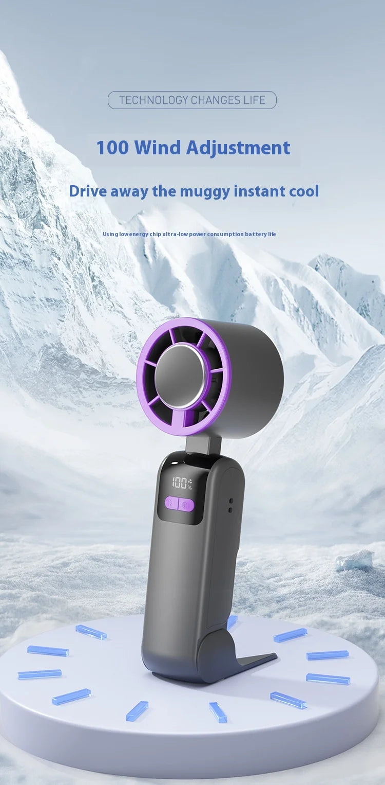 New handheld cooling fan with 100 levels of cooling and folding, portable turbo fan fan - Fullshopping