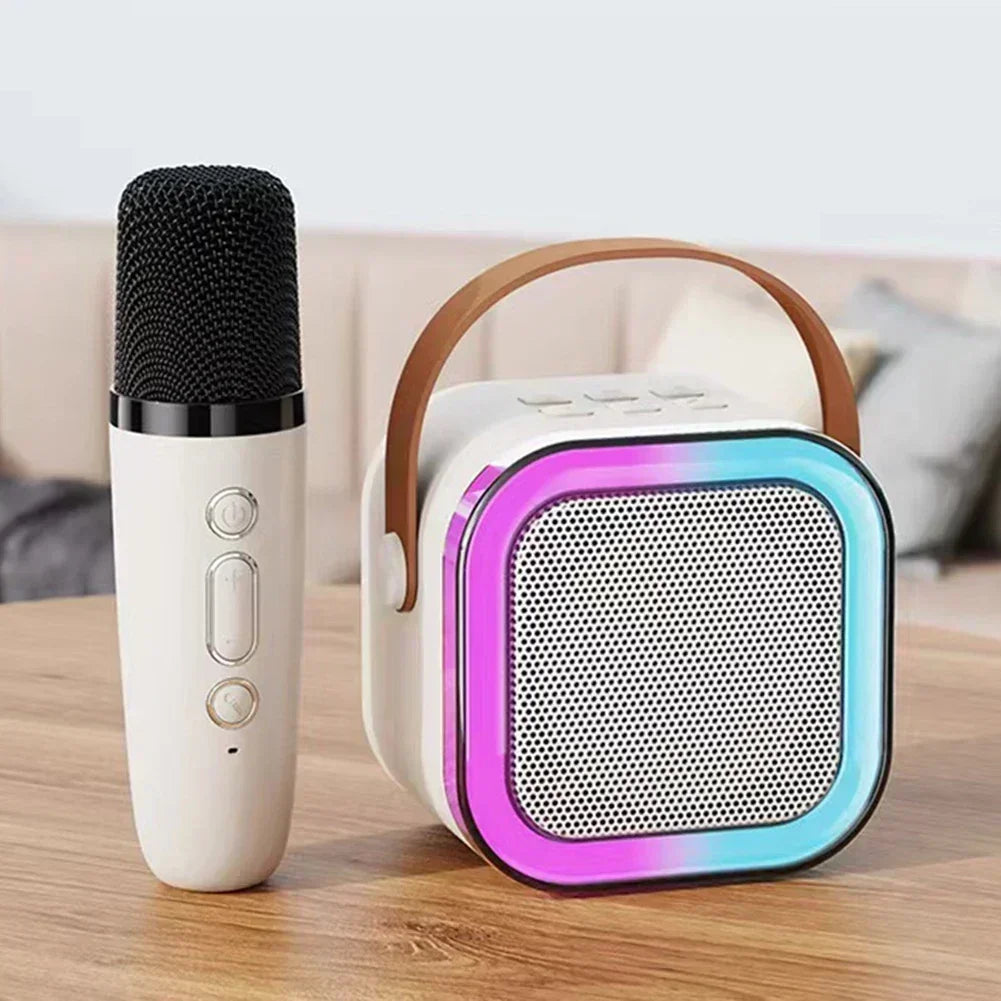 K12 Wireless Bluetooth Speaker Multifunction with 2 Microphone RGB Portable Music Player Karaoke Machine for Child Home Gift - Fullshopping