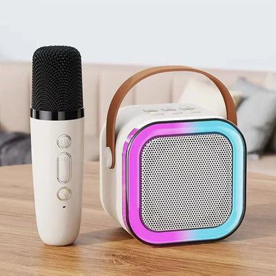 K12 Wireless Bluetooth Speaker Multifunction with 2 Microphone RGB Portable Music Player Karaoke Machine for Child Home Gift - Fullshopping