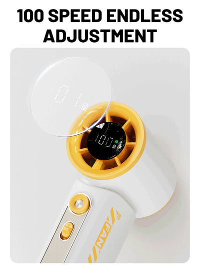 Portable Handheld Turbo Fan 100 Wind Speeds Adjustable Mini Personal Fan USB Rechargeable Battery Operated Electric Pocket Fan - Fullshopping