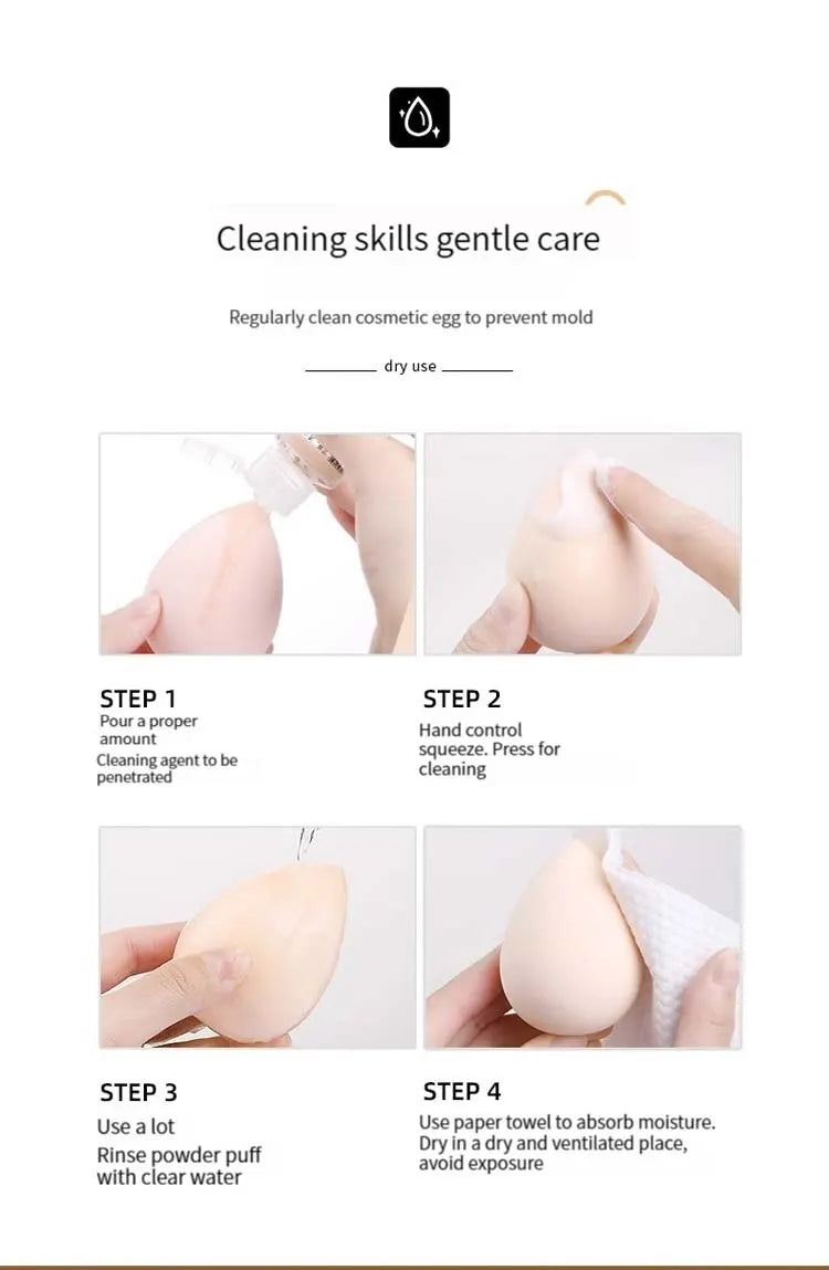 4 Pieces Makeup Sponges Foundation Blending Beauty Sponge Dry & Wet Use for Powder Cream Or Liquid Application - Fullshopping