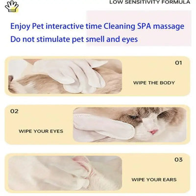 Pet Cleaning Glove Wipes Disposable Pet Grooming Glove for Cats & Dogs, 6 Pieces Per Pack, Pet Cleaning Supplies - Fullshopping
