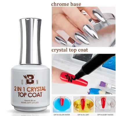 BOZLIN 15ML Super Top Coat  Function Gel No Wipe Matte Top Gel Transparent Soak Off  UV LED Nail Art Manicure Gel Varnish Primer - Fullshopping