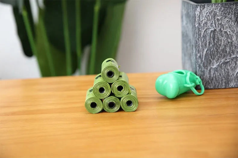 New Pet Biodegradable Trash Bag Dog Poop Bags Bulk Biobase Scented Poo Bag Degradable Cat Waste Bags Dog Poop Dispenser Gifts - Fullshopping