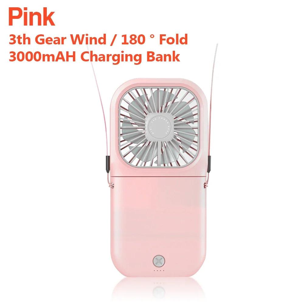 Fan Mini Digital Display Hanging Neck Fan Portable USB - fullshopping