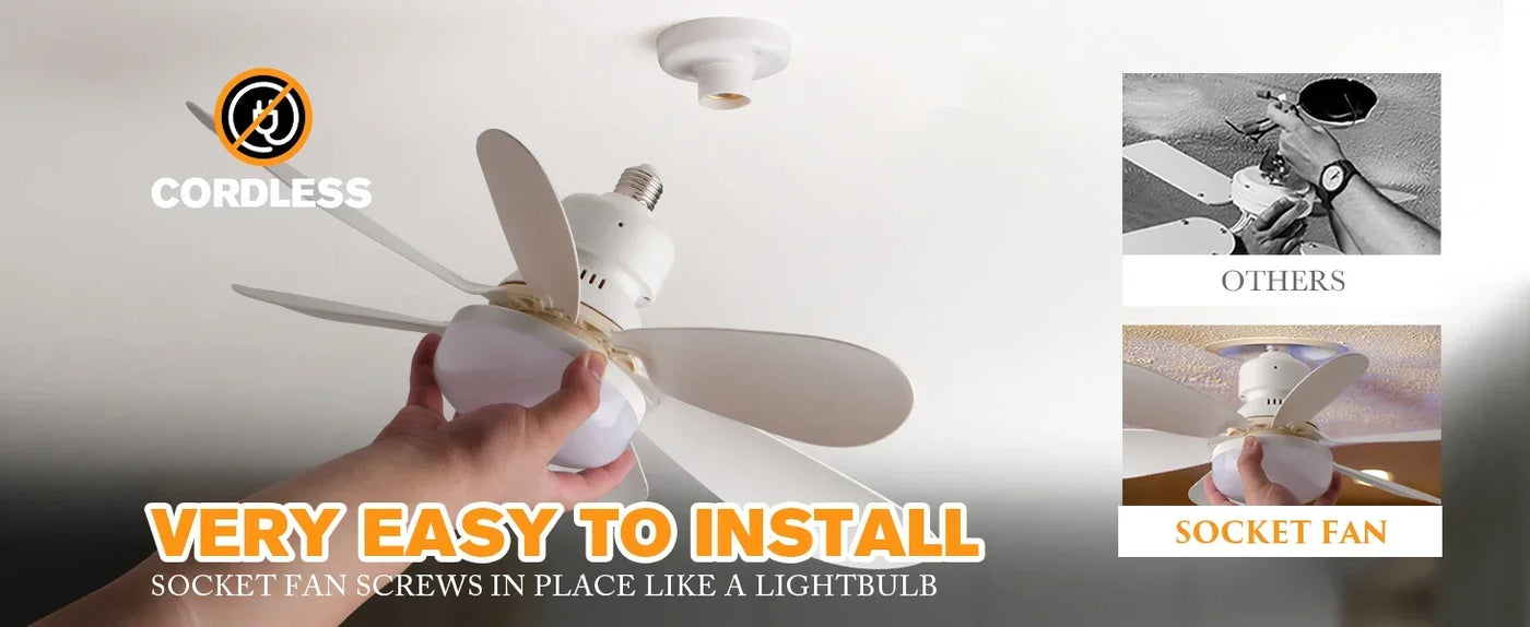 LED 40W ceiling fan light E27 with remote control for dimming, suitable for living room, study, household use, 85-265V - Fullshopping