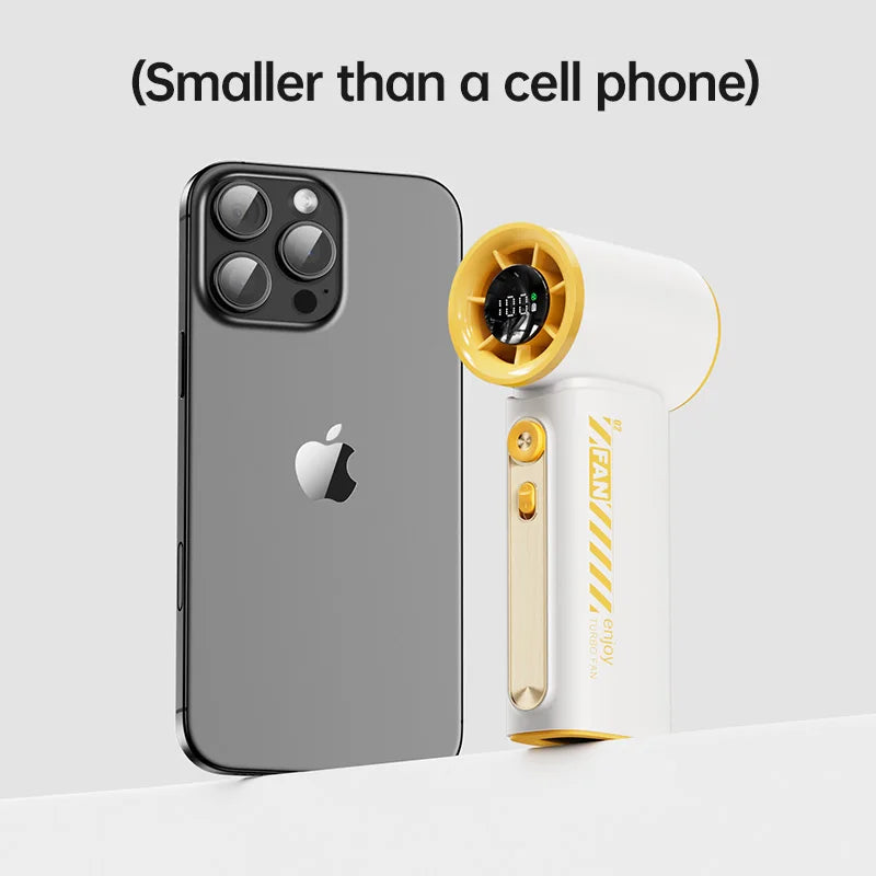 New Portable Turbo Small Air Cannon Handheld Fan 100 Wind Speeds Adjustable Mini Electric Fan USB Charging Fan Outdoor Mini Fan - Fullshopping