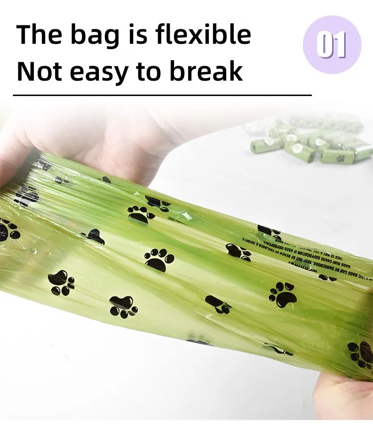 New Pet Biodegradable Trash Bag Dog Poop Bags Bulk Biobase Scented Poo Bag Degradable Cat Waste Bags Dog Poop Dispenser Gifts - Fullshopping