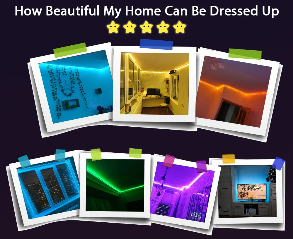 LED Strip Lights RGB 3535 ,5V 1M-30M,16 million colors, RGB , Led Strip Lighting Music Sync, Color Changing for Party Home - Fullshopping