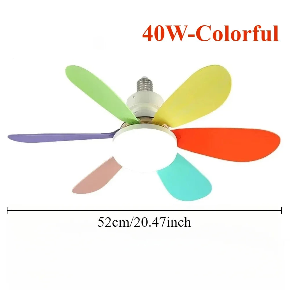 30W/40W Ceiling Fans with Remote Control LED Light Fan, E27 Lamp Base Intelligent Silent Ceiling Fan for Bedroom and Living Room - Fullshopping