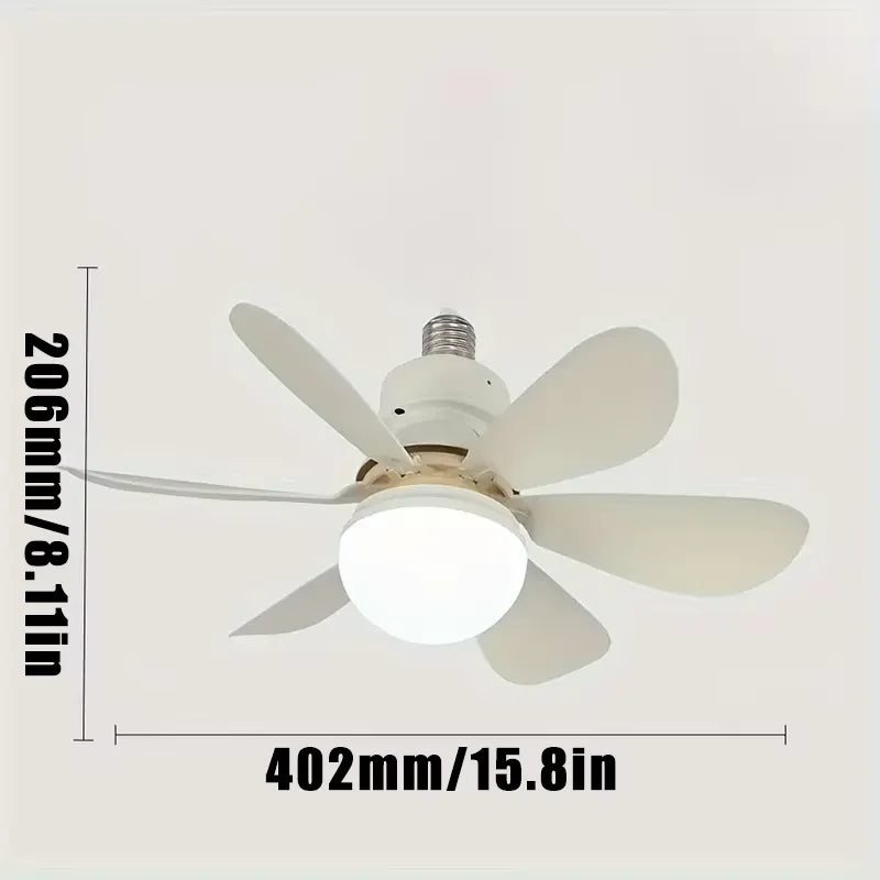 1pcs Ceiling Fans Light E27 LED with Remote Dimming Function Ceiling Fan Light for Bedroom Garage Study Kitchen and Home Use - Fullshopping
