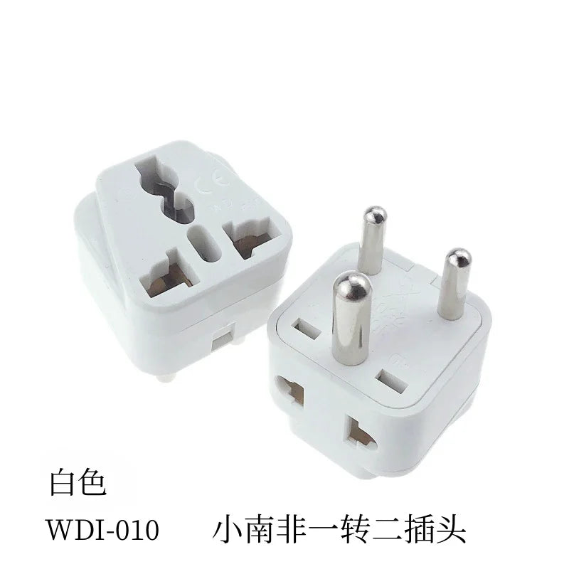 2 in 1 South Africa ZA India IN Plug Adapter Universal Converter Travel Power Plug 3 pins round AC adaptor Plug Type D - Fullshopping