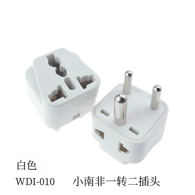 2 in 1 South Africa ZA India IN Plug Adapter Universal Converter Travel Power Plug 3 pins round AC adaptor Plug Type D - Fullshopping