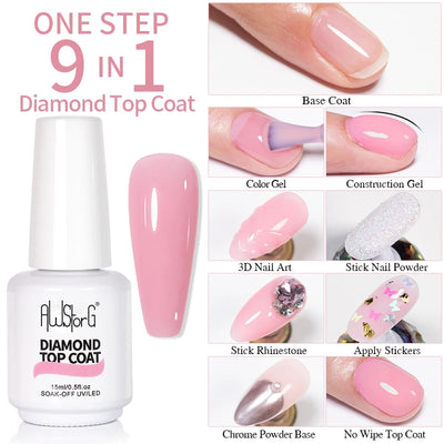 BOZLIN 15ML Super Top Coat  Function Gel No Wipe Matte Top Gel Transparent Soak Off  UV LED Nail Art Manicure Gel Varnish Primer - Fullshopping