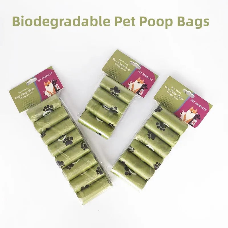 New Pet Biodegradable Trash Bag Dog Poop Bags Bulk Biobase Scented Poo Bag Degradable Cat Waste Bags Dog Poop Dispenser Gifts - Fullshopping