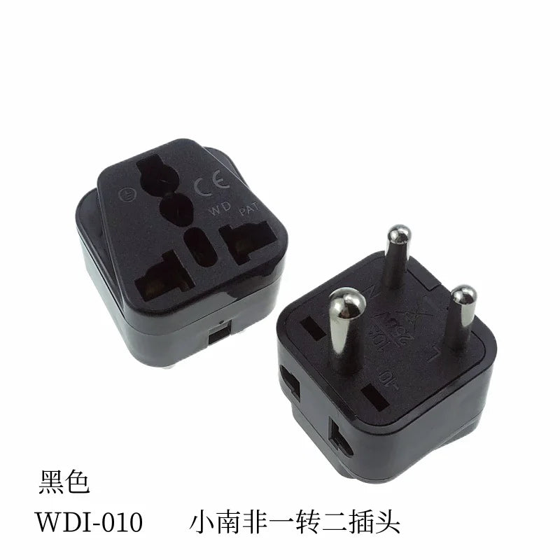 2 in 1 South Africa ZA India IN Plug Adapter Universal Converter Travel Power Plug 3 pins round AC adaptor Plug Type D - Fullshopping