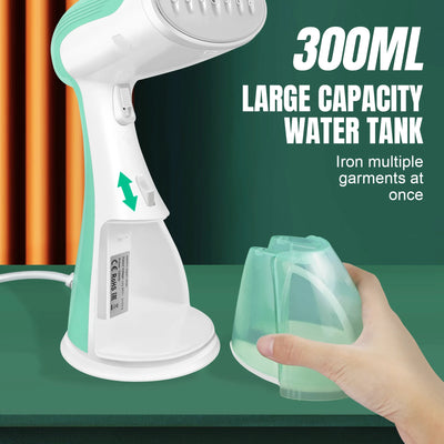 Portable Handheld Steamer Iron, 300ML Large Tank Mini Garment Steamer for Home/Dorm/Travel, Quick Heat-Up, Anti-Wrinkle & Steril - Fullshopping