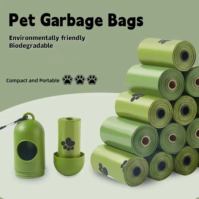 New Pet Biodegradable Trash Bag Dog Poop Bags Bulk Biobase Scented Poo Bag Degradable Cat Waste Bags Dog Poop Dispenser Gifts - Fullshopping