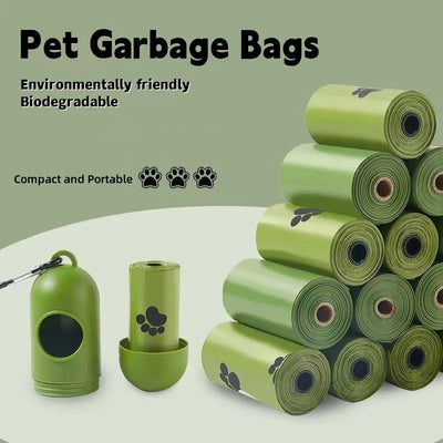 New Pet Biodegradable Trash Bag Dog Poop Bags Bulk Biobase Scented Poo Bag Degradable Cat Waste Bags Dog Poop Dispenser Gifts - Fullshopping
