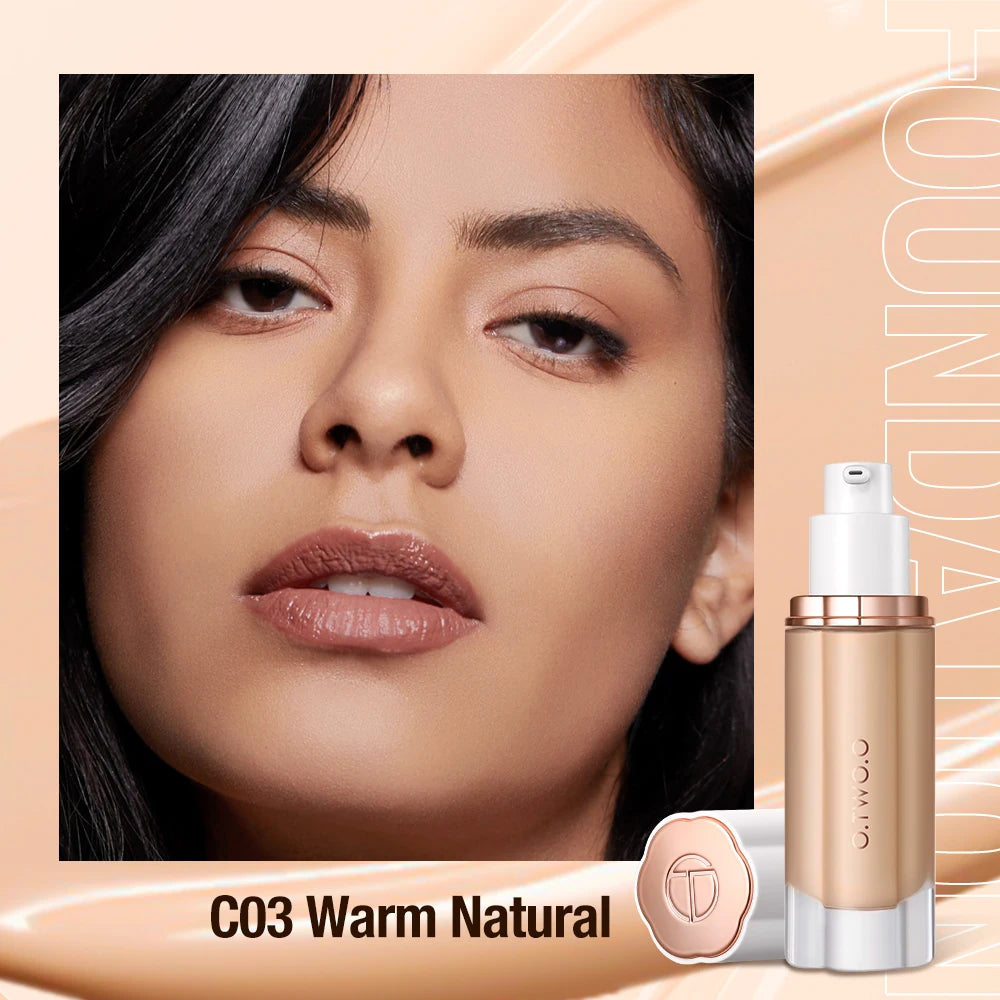 O.TWO.O 30ml Liquid Foundation Oil-control High Coverage Makeup Base Cream SPF30 Waterpoof Concealer Makeup Face Foundation - Fullshopping