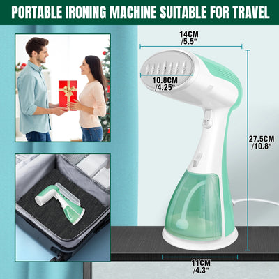 Portable Handheld Steamer Iron, 300ML Large Tank Mini Garment Steamer for Home/Dorm/Travel, Quick Heat-Up, Anti-Wrinkle & Steril - Fullshopping