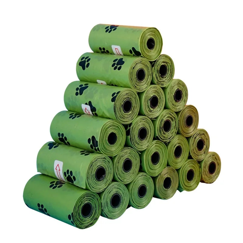 New Pet Biodegradable Trash Bag Dog Poop Bags Bulk Biobase Scented Poo Bag Degradable Cat Waste Bags Dog Poop Dispenser Gifts - Fullshopping