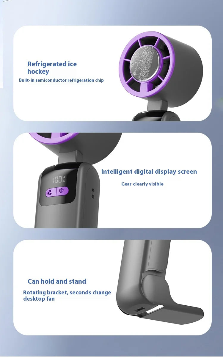 New handheld cooling fan with 100 levels of cooling and folding, portable turbo fan fan - Fullshopping