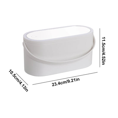 Portable Makeup Box with Light Up Mirror Cosmetic Storage Box Travel Makeup Case - Fullshopping
