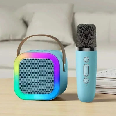 K12 Wireless Bluetooth Speaker Multifunction with 2 Microphone RGB Portable Music Player Karaoke Machine for Child Home Gift - Fullshopping