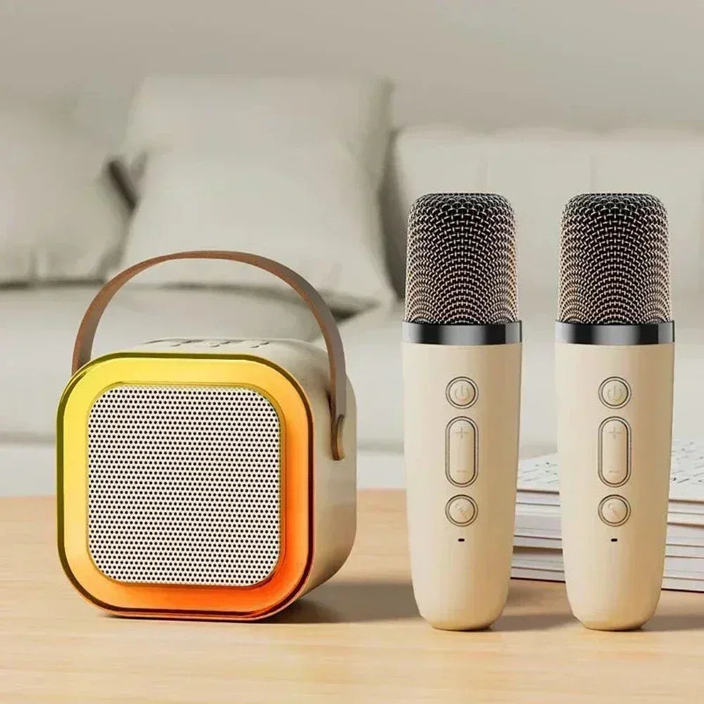 K12 Wireless Bluetooth Speaker Multifunction with 2 Microphone RGB Portable Music Player Karaoke Machine for Child Home Gift - Fullshopping