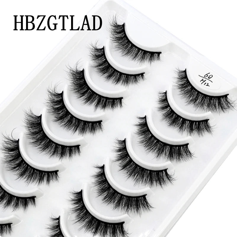 HBZGTLAD 10 pairs Eyelashes 3D Natural Long False Lashes Fluffy Soft Cross Manga Lashes Wispy Natural Eyelash Extension Makeup - Fullshopping
