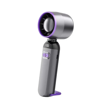 100 Speeds Handheld Fan Turbo Portable Fan With LED Battery Indicator USB Charging Foldable Mini Size For Outdoor Use - Fullshopping